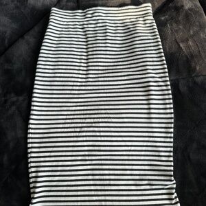 Roxy black and white stripe fitted skirt